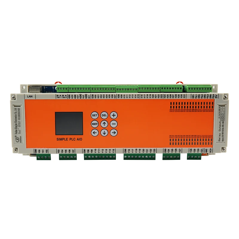 Huaqingjun 32DI 32DO Relay Output PLC 4-Channel Pulse Outputs Programmable Logic Controller for Stepper Motor