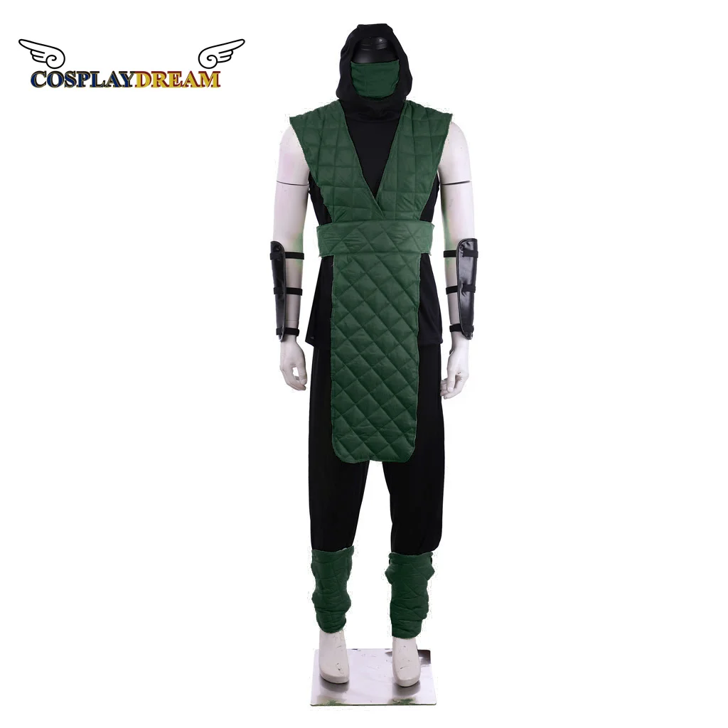 Kostum Cosplay Pria Mortal Kombat Sub-nol Reptil Kalajengking Setelan Kostum dengan Penutup Wajah Setelan Ninja Tempur Shotokan Seragam