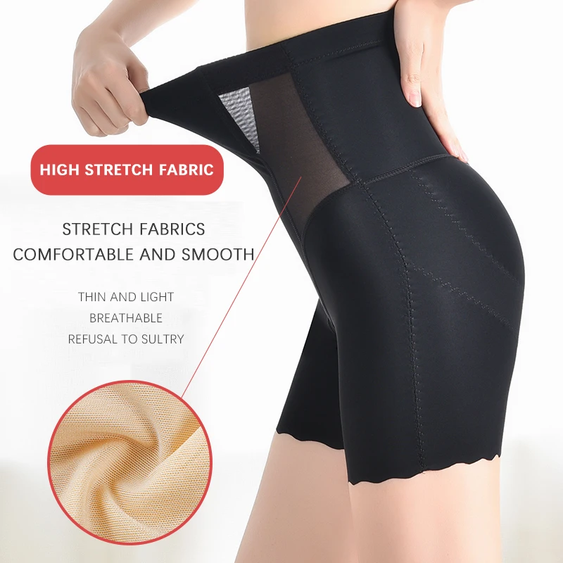 Flarixa 3 in 1 Safety Shorts Shaper Underwear Seamless High Waist Flat Belly Panties Women\'s Slim Hip Lift Female Boxer Shorts