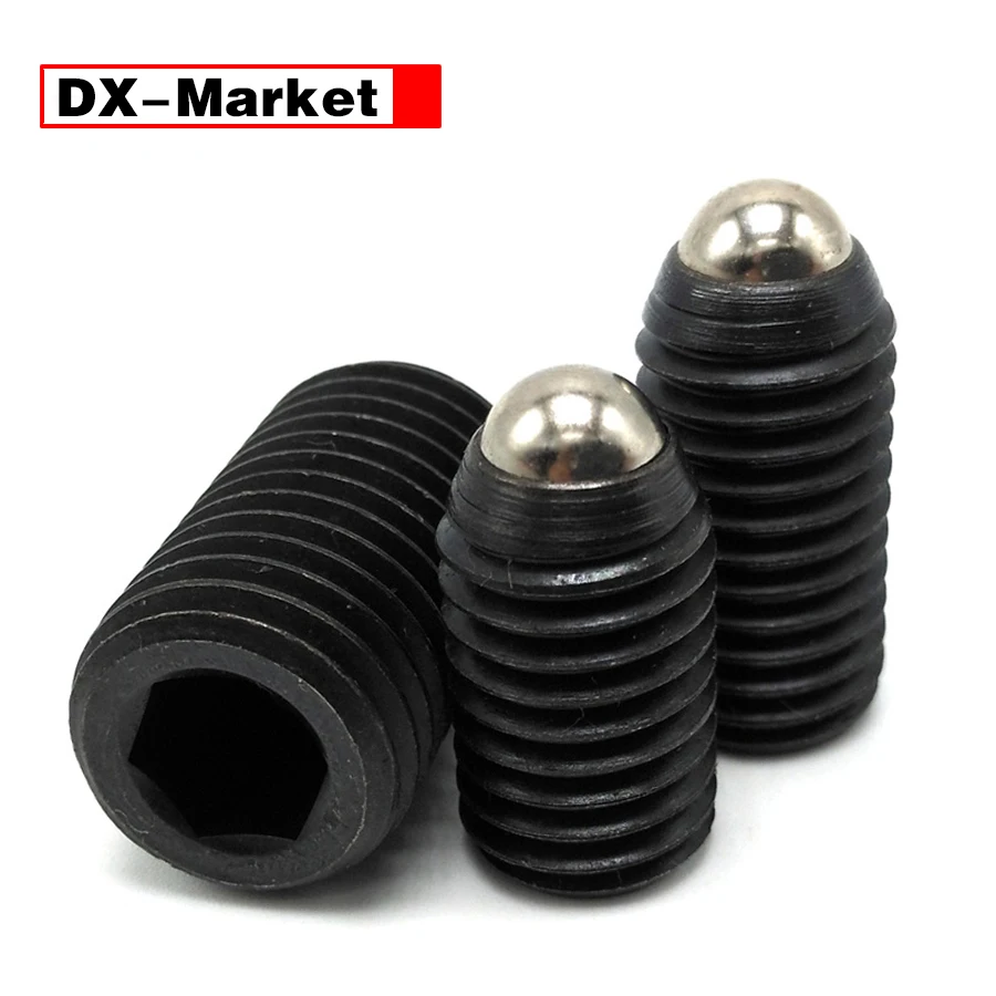 M12 Ball Spring Plunger Screw , Class 12.9 Alloy Steel Hex Socket Spring Ball Point Set Screw ,A038