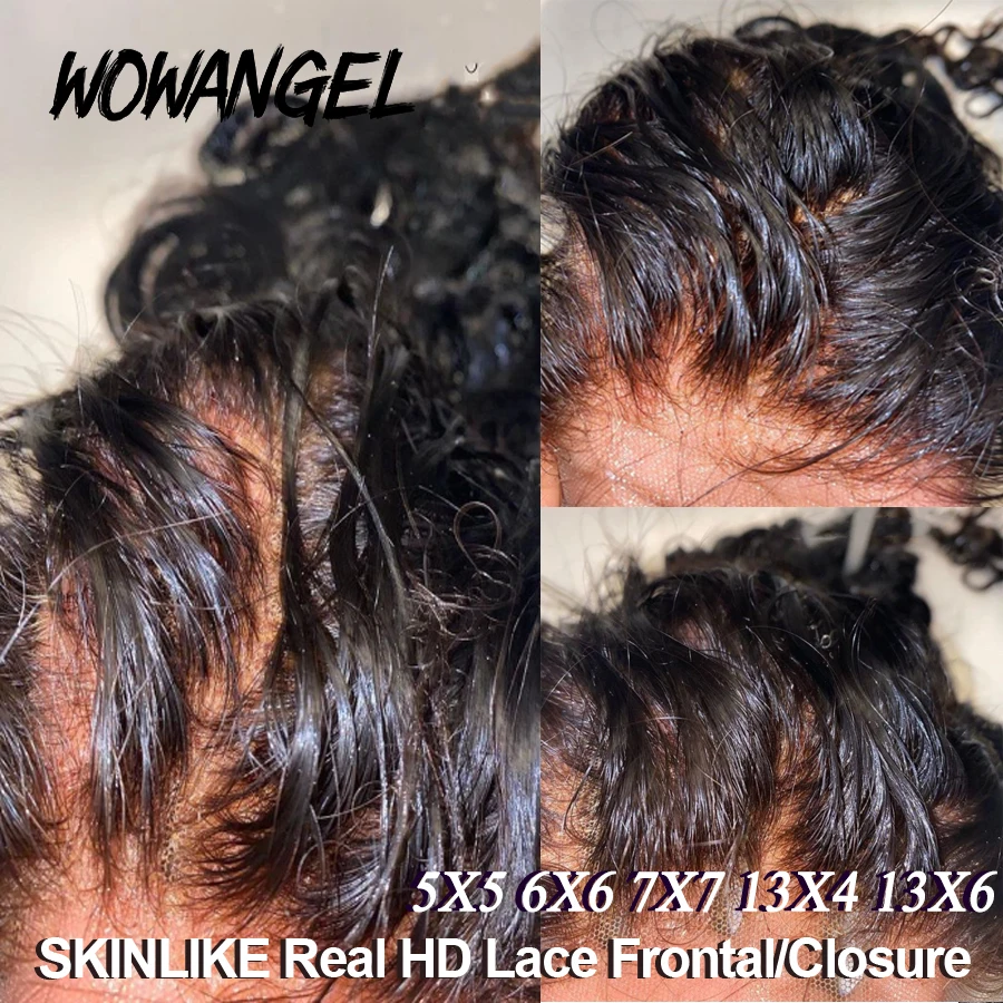 WOWANGEL HD Lace Frontal Only 13x6 5x5 Straight Hair 100% Real HD Lace Closure Only HD Transparent Lace Melt Skins Virgin Hair