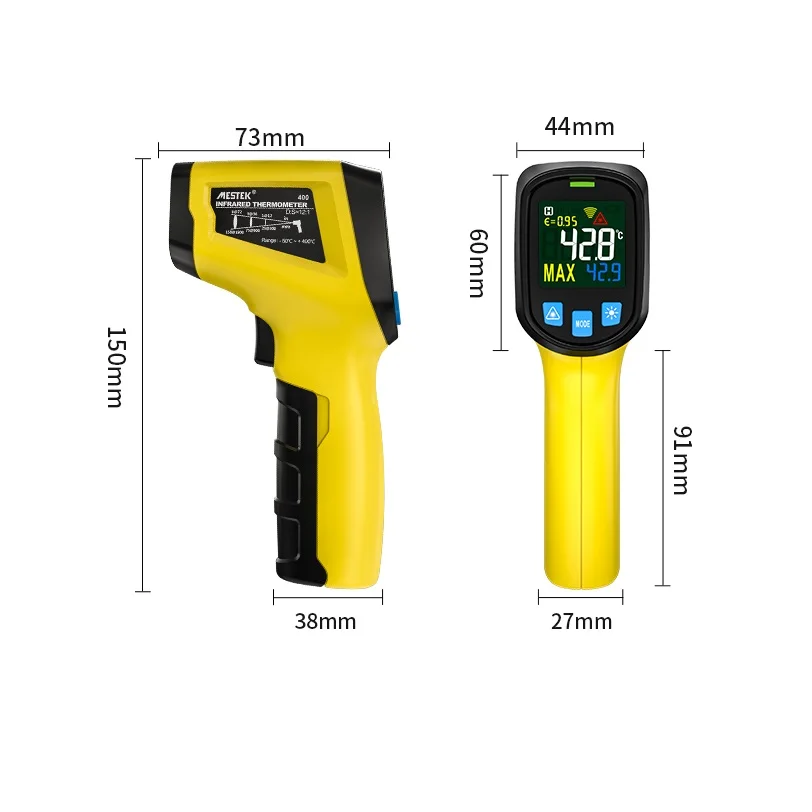 

Mestek Infrared Outdoor Thermometer Non Contact Laser IR Temperature LCD Display Gun Pyrometer Tester Digital termometre