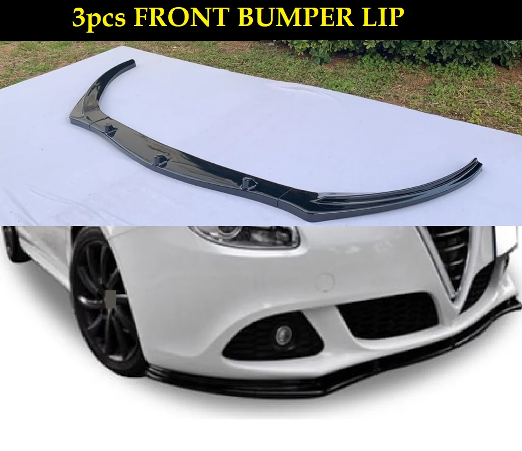 For Alfa Romeo Giulietta Front Bumper Lip Body Kit Spoiler Splitter Diffuser 3pcs High Quality ABS Plastic Professional