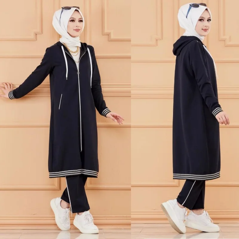 tracksuit set 2021season muslim fashion arabia Dubai fashion trends 100% Made in Turkey abayas hijab clothing muslim sets