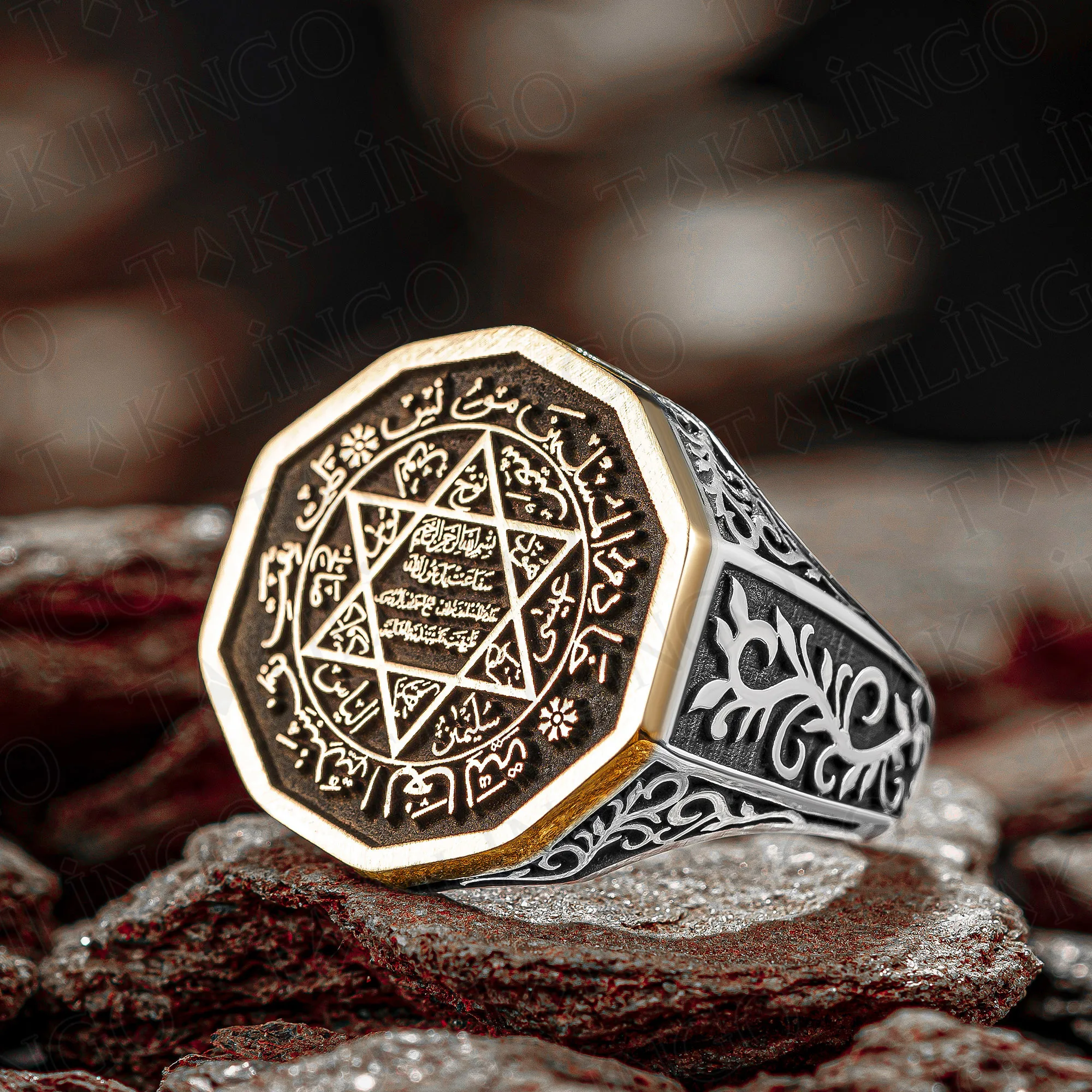 

Elegant Design Solid 925 Sterling Silver Seal Of Prophet Solomon Men's Ring David Of Star High Quality Jewelry Gift For Him