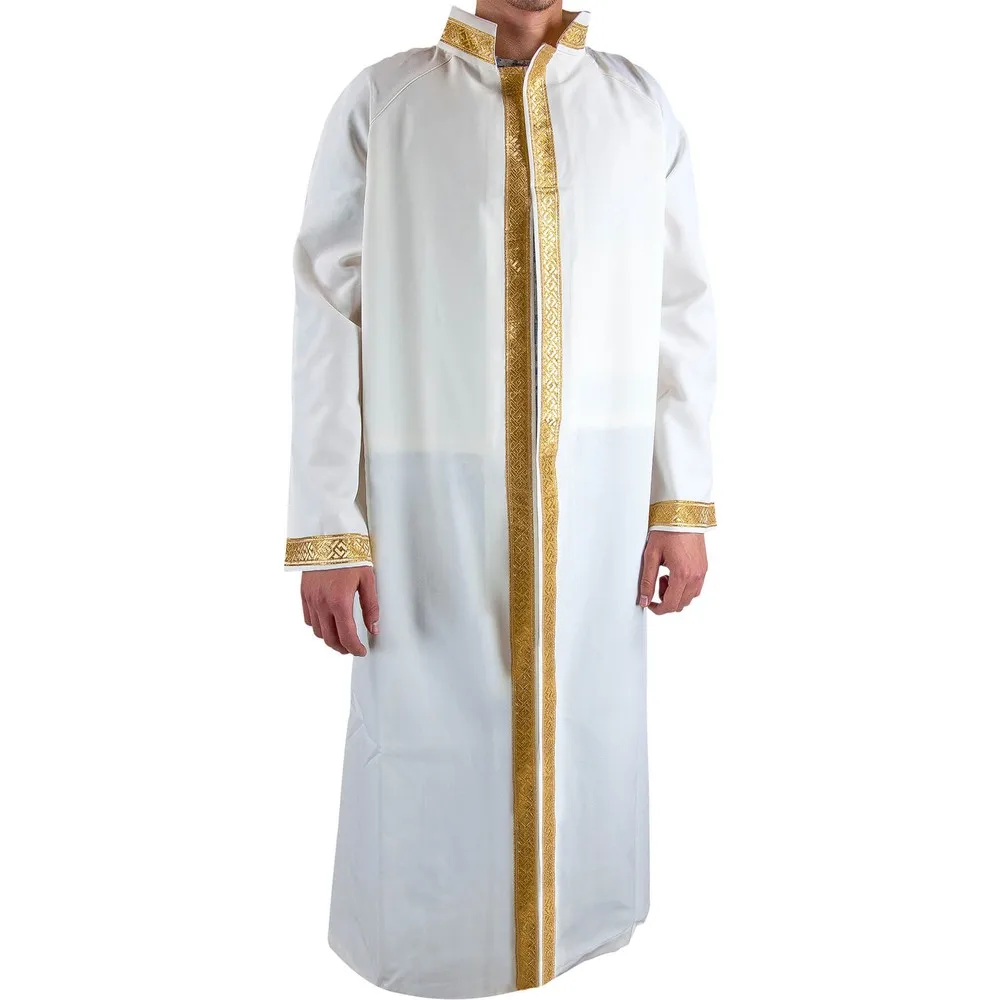 Imam Robe Gebet Robe männer Gebet Kleid 5 Innen Taschen Robe Alpaka Baumwolle Polyester Mischung Stoff Islamische Robe Islamischen robe