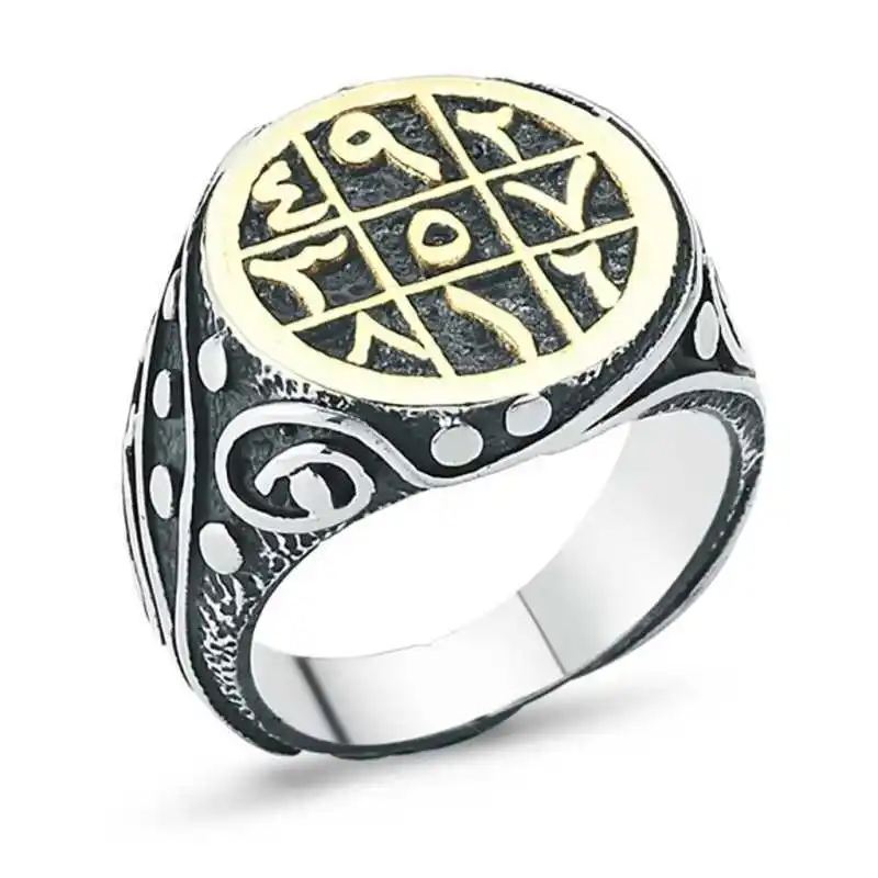 Silver Ebced Men's Ring - 925 Sterling Men's Jewelry Wedding Birthday Gift - Box - Men - Fashion - Botiva - Size - Turkish - Patterned Embroidery