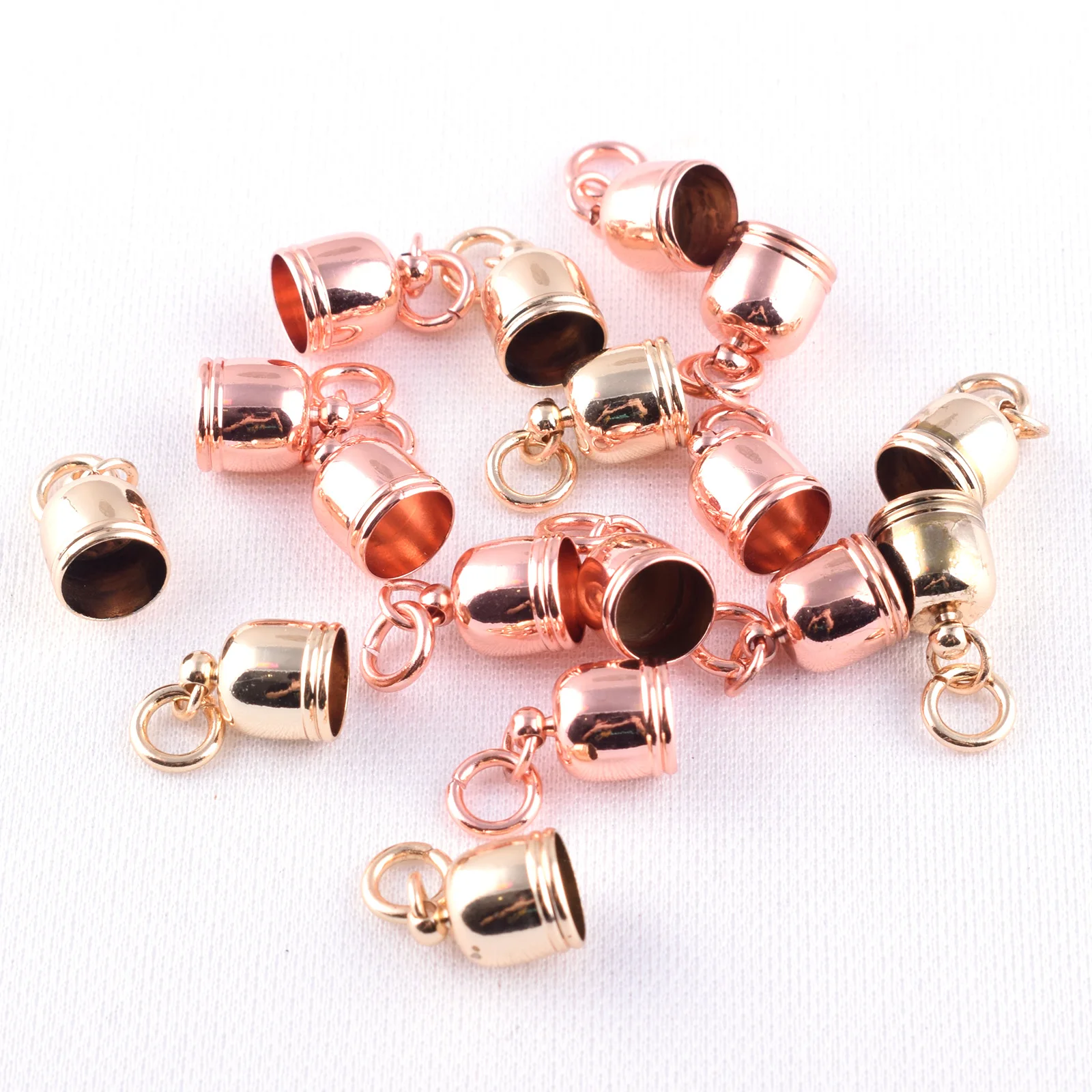 

Rose Gold Tassel Round End Tip Caps Leather Cord Ends Caps Glue in Tassel Caps Clasps for DIY Tassel Bracelet Necklace Jewelry