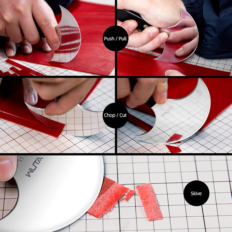 WUTA Professional Leather Knife Ultra Sharp Round Head Craft Skiving Cutting Tools DIY Handmade Senior Leather Tools
