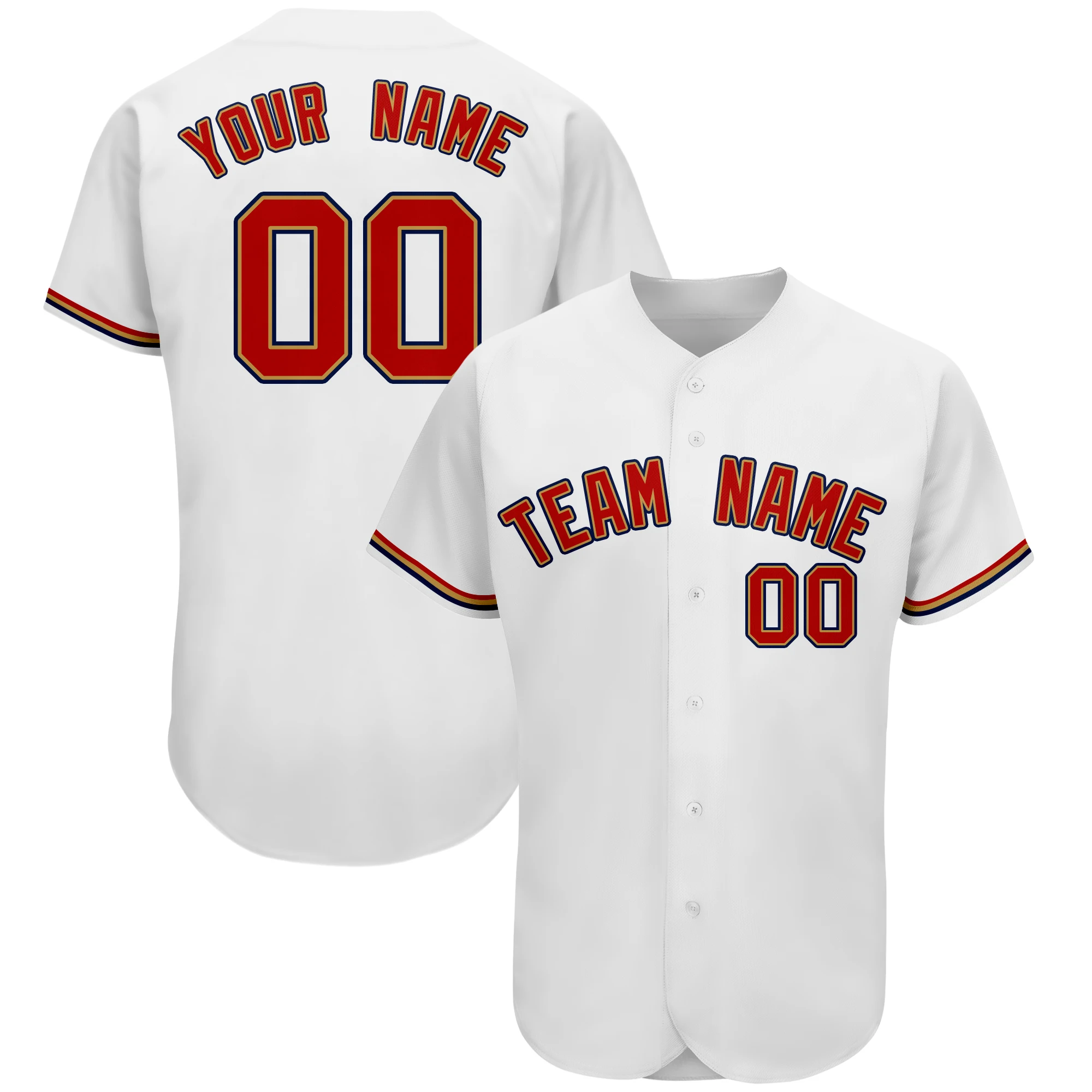 Custom Baseball Jersey Personalized Print Team Name&Numbers Men Fit Casual Daily Wearing Button-down V-neck Shirts Best Gift