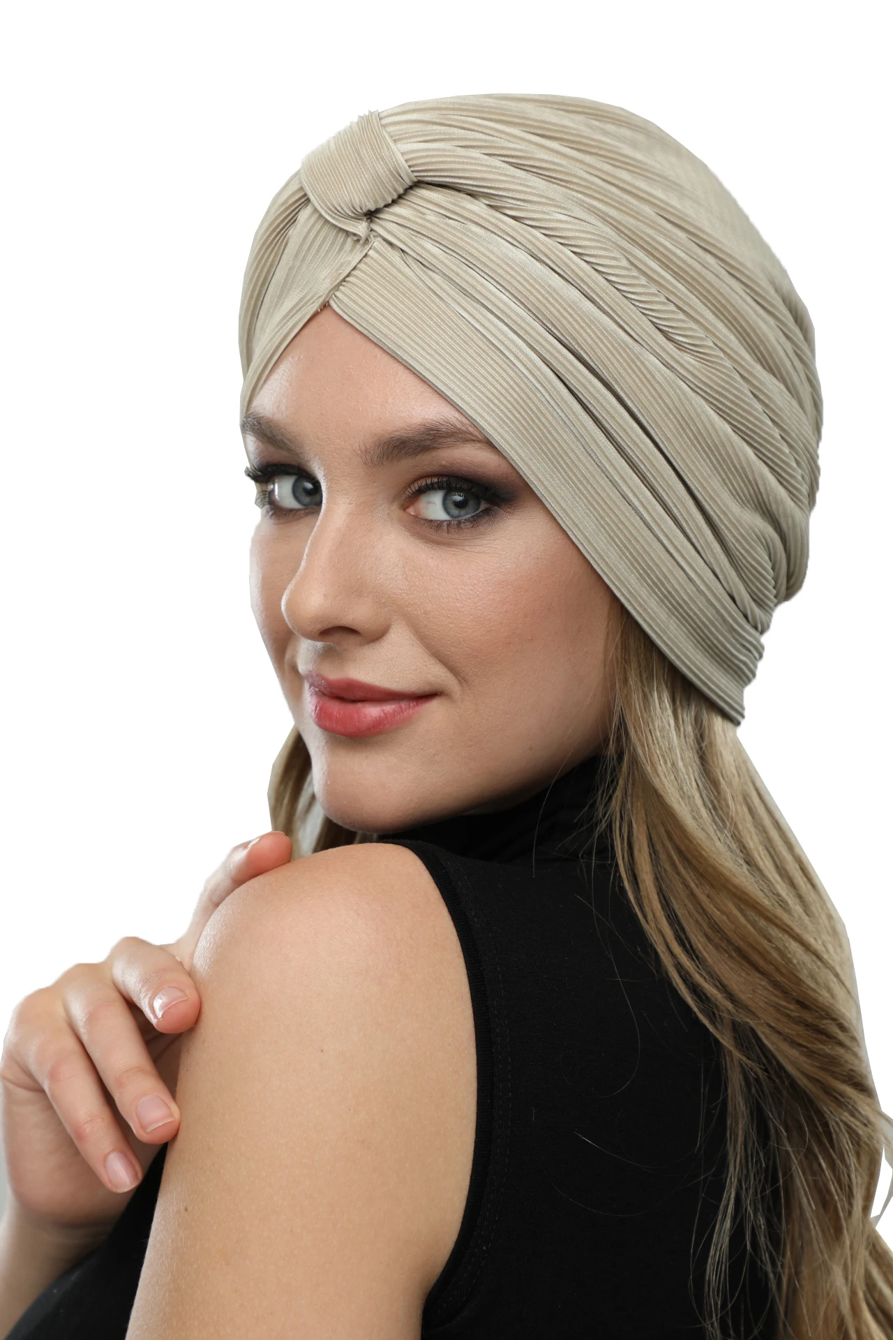 2022 New Fashion Cross Pleat Banded Ready Made Turban Hijab Bonnet Scarf Cancer Cap Special Women Product Beret Bandana Muslim Liner Chemo All Season Rib Lame Pearl Bead