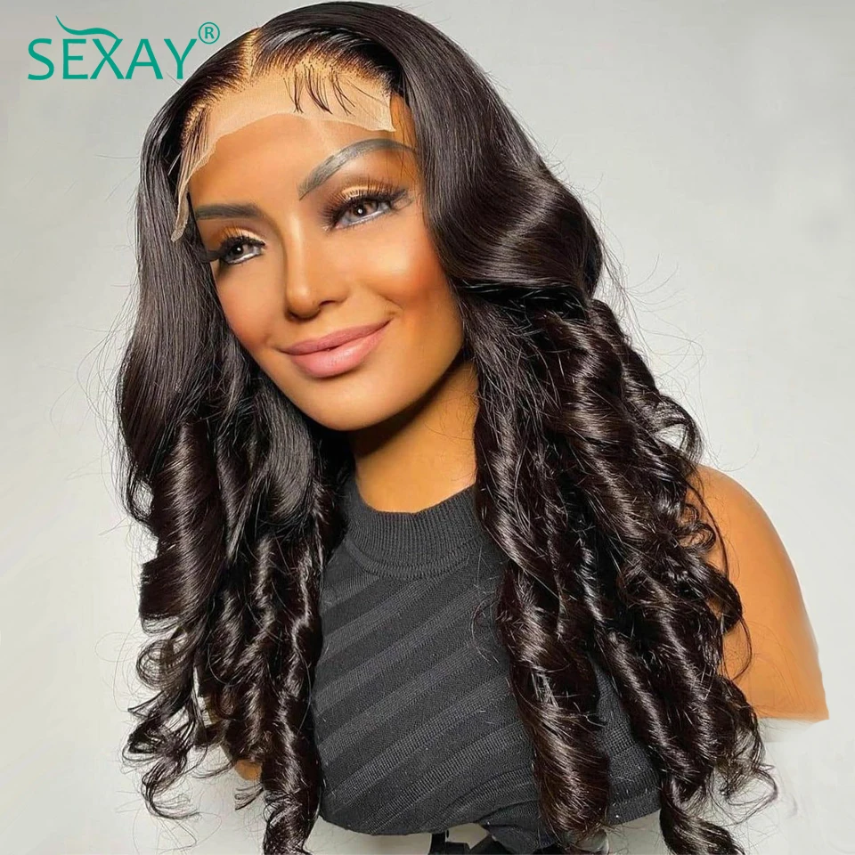 Perucas do cabelo humano do fechamento do laço da onda do romance de sexay pré arrancadas 30 Polegada brasileiro bouncy funmi encaracolado peruca do