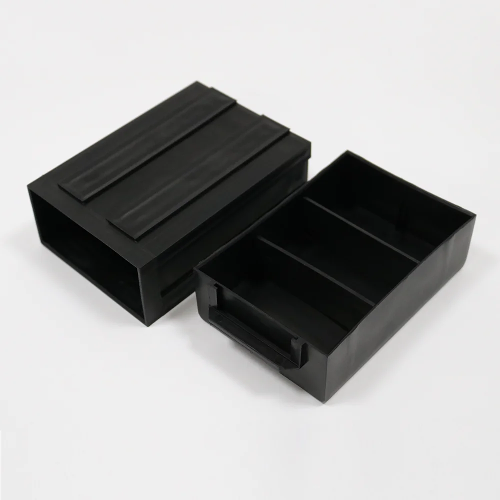 Q-DB1 ESD Drawer Boxes 138X92X48mm Organize SMD IC Antistatic Conductive Storage Black Plastic Bins