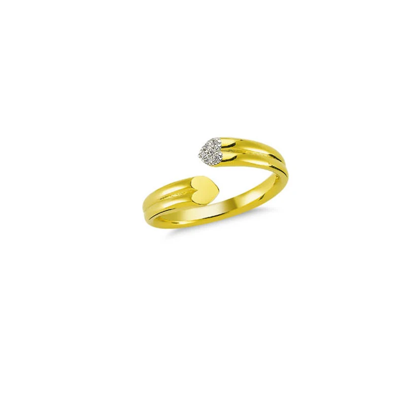 14K Solid Gold Heart Shape Ring for Women