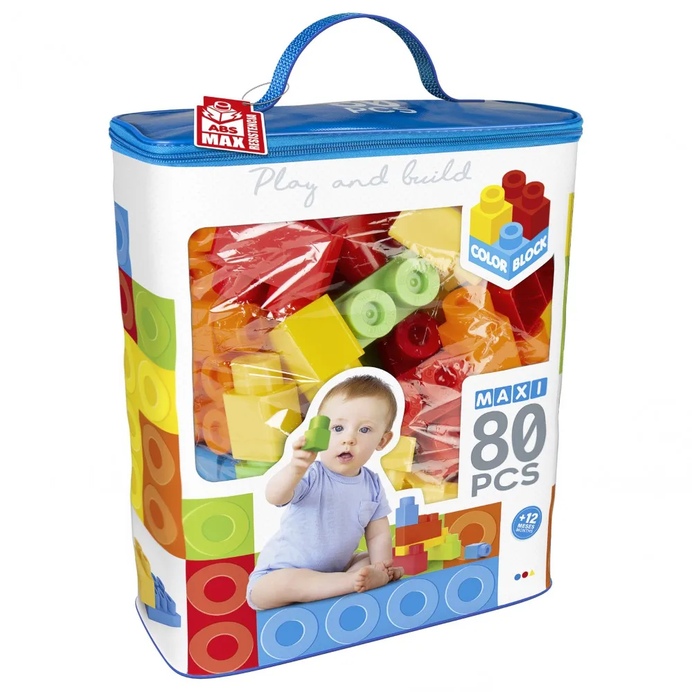 Kids construction set construction bag 80 pcs maxi color block