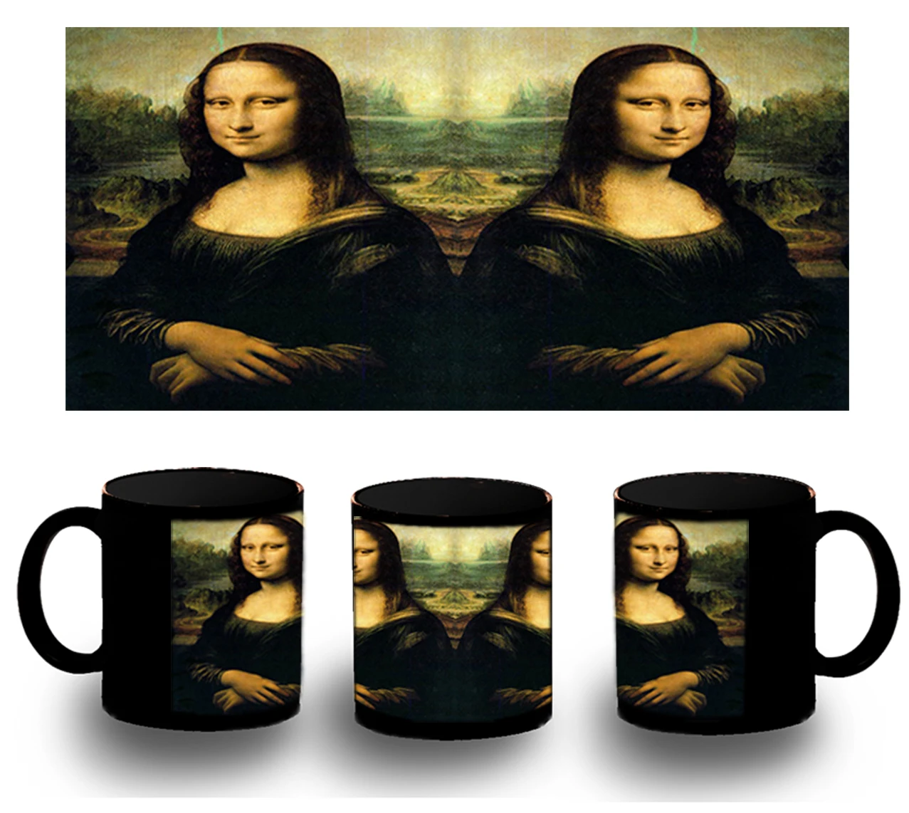 CUP FULLY black GIOCONDA MONALISA black BOX mug