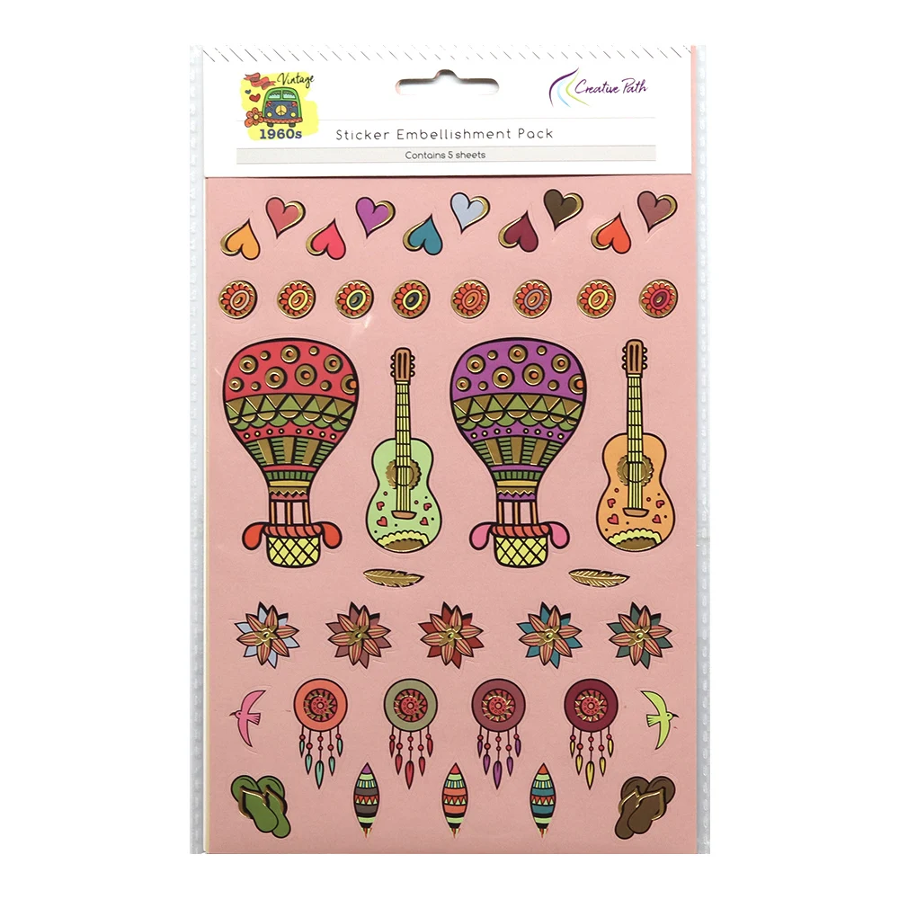 Creative Path Paper Stickers Embellishments Foil Design Scrapbooking Cardmaking Journaling Self Adhesive Crafts Pack Decoration