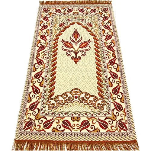 The Ikhwan Economic Silvery Tapestry Prayer Rug 0110 Red Muslim Arab dubai prayer prayer Turkey anatolian pakistan India prayer carpet