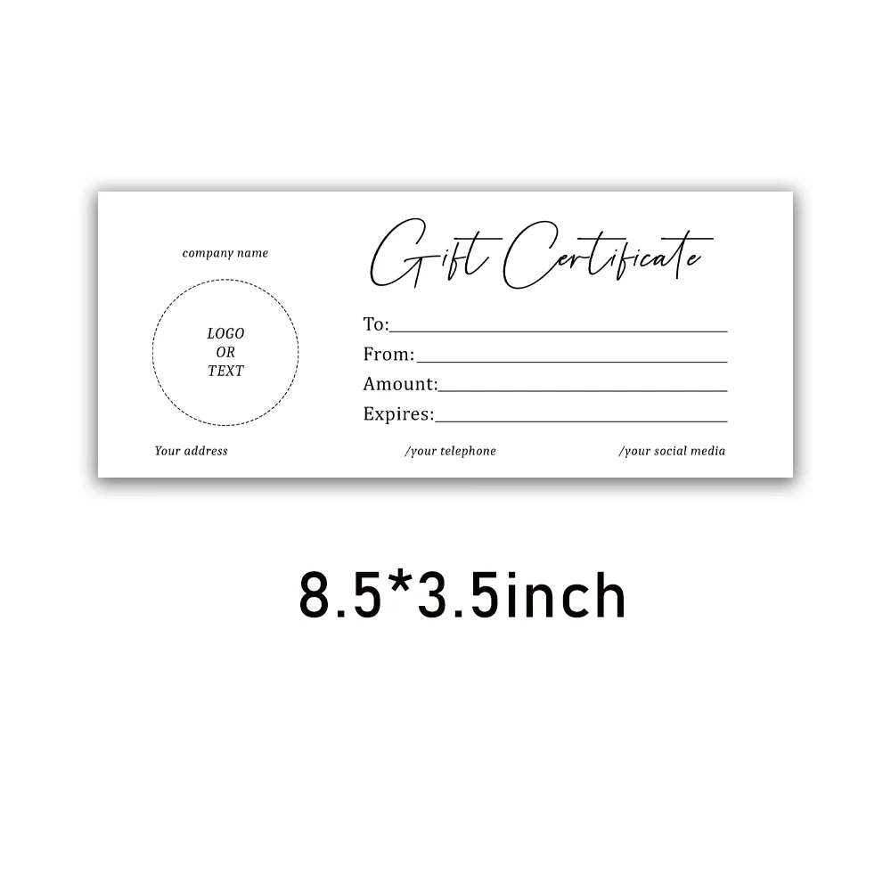 ADD LOGO Minimal Gift Certificate Template, Minimalist, DIY Gift Certificate, Gift Voucher, Printable Gift Card, Coupon