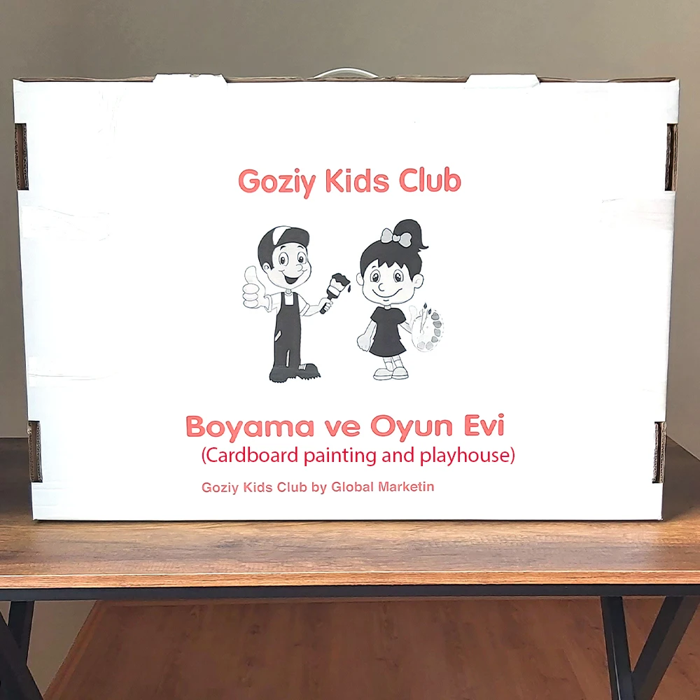 Goziy Kids Club Cardboard Painting and Playhouse, Quality Thick Cardboard, Painting Tent, Dexterity Development,