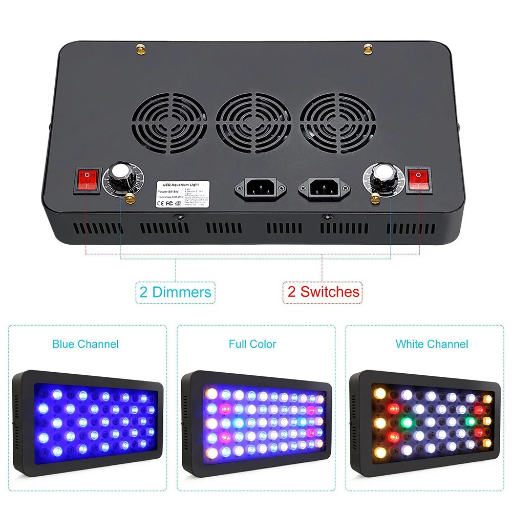 Imagem -02 - Led Dimmable Coral Luzes Aquários Marinhos Luz para Água Salgada Aquário de Água Doce Fish Tank Plantas Aquáticas Crescer Iluminação 165w