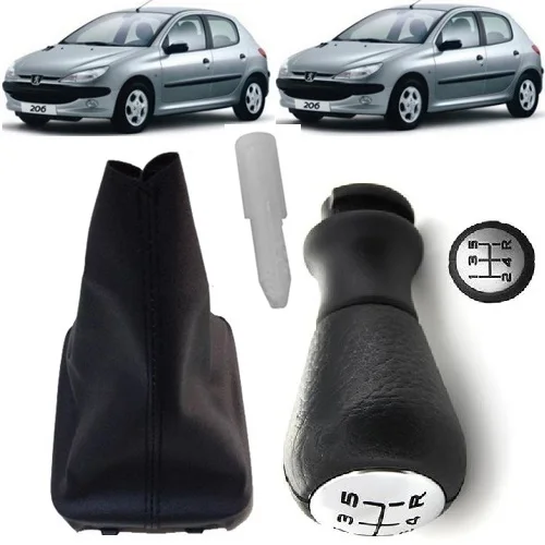 GEAR SLEEVE THE corrugated & GEAR SHIFT KNOB CLASSIC PEUGEOT 206 1997-2009 206 PLUS 2009- 7588PC + 2403AP