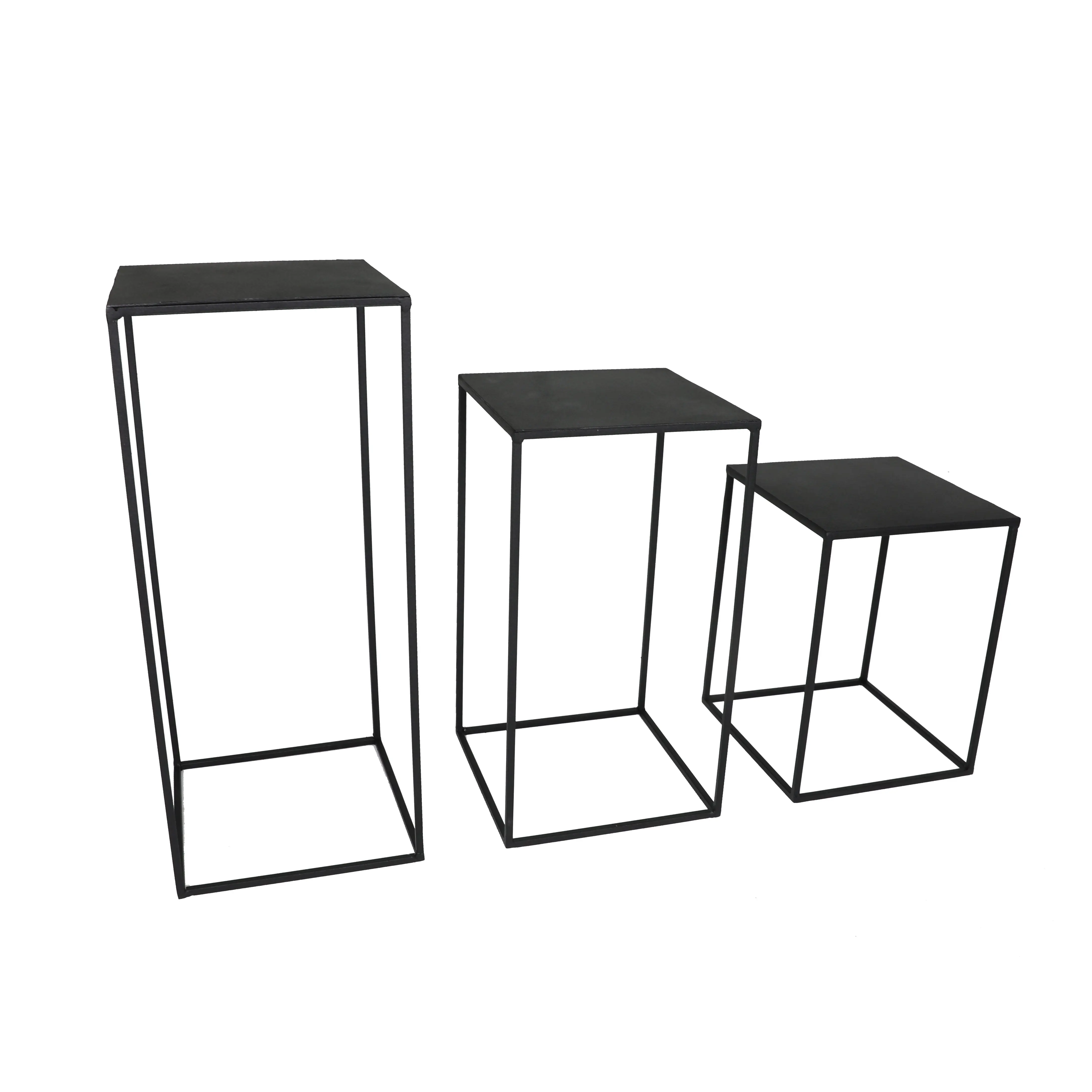 Metal Zigon Coffee Table Çiçeklik 3 Piece Set WD-19