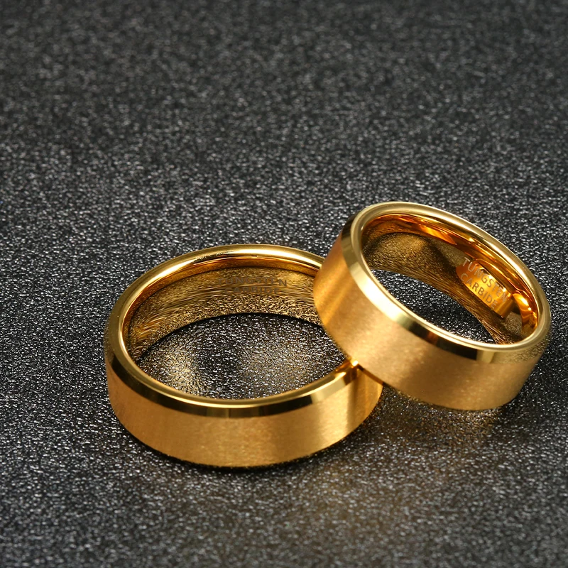 Trendy Tungsten Rings Wedding Bands For Women Men Couples For Engagement Ring Holiday Gifts Anillo Tungsteno Pareja Boda Marriag