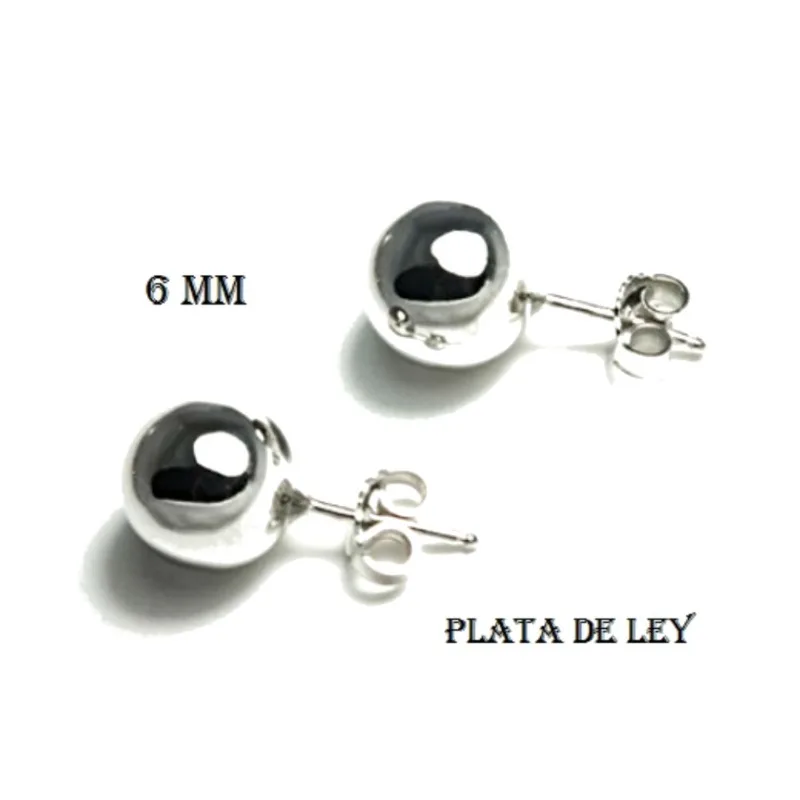 Earrings 925 sterling silver 6 mm balls. Sleeping earrings. Case gift