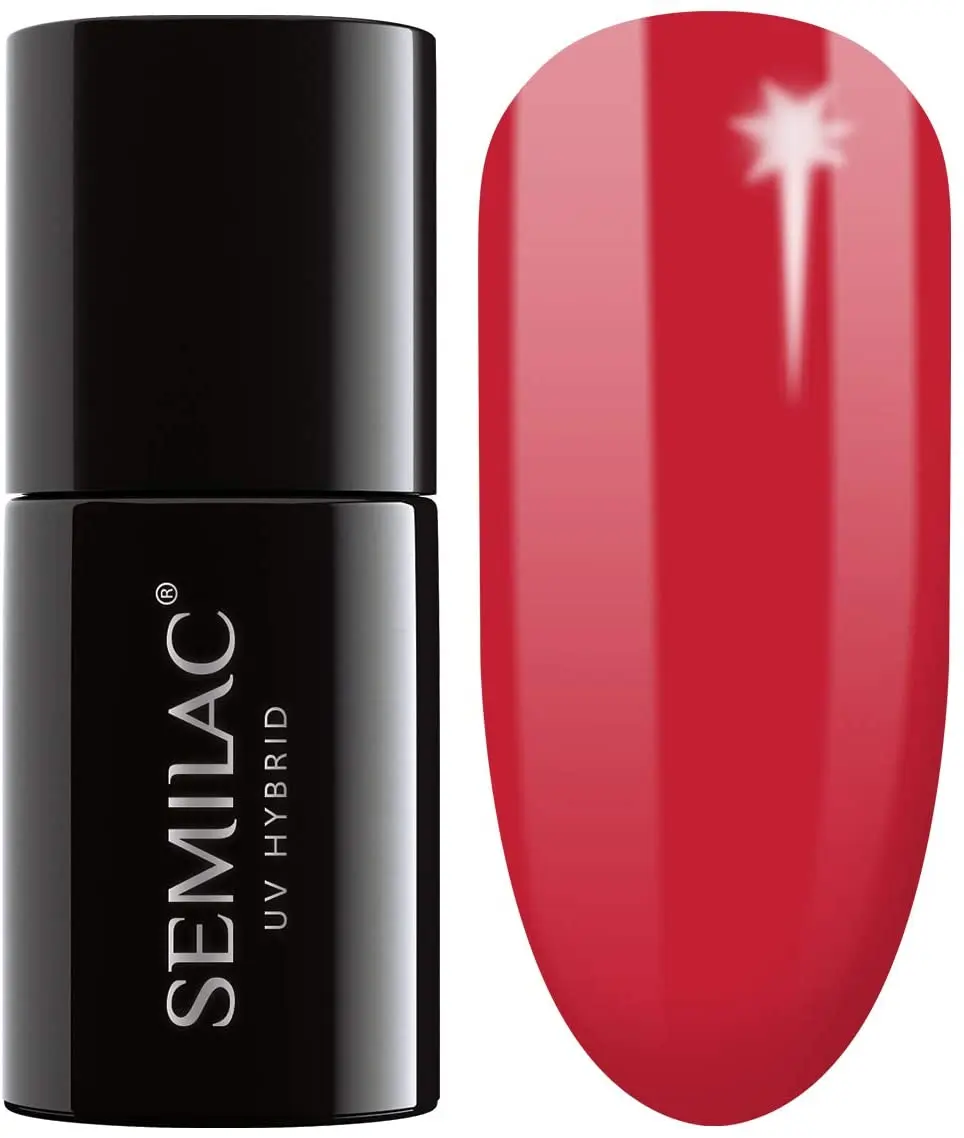 Semilac Girl On Fire 231 semi-permanent coverage, UV hybrid nail polish texture Gel