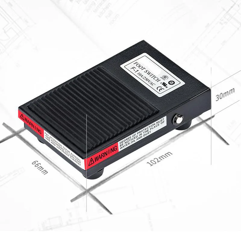 Waterproof and non-slip foot switch F-1 foot controller, steel shell and wire length can be customized