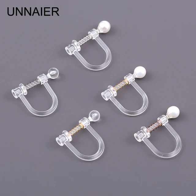 UNNAIER10/Pack przezroczyste żywiczne klipsy do uszu bezbolesne niewidoczne DIY Handmade Piercing damskie kolczyki biżuteria akcesoria