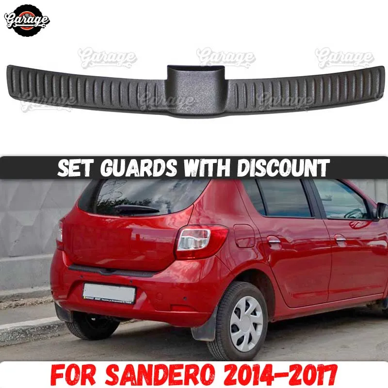 

Guard of rear bumper for Renault / Dacia Sandero 2014-2017 ABS plastic accessories protective plate scratches car styling tuning