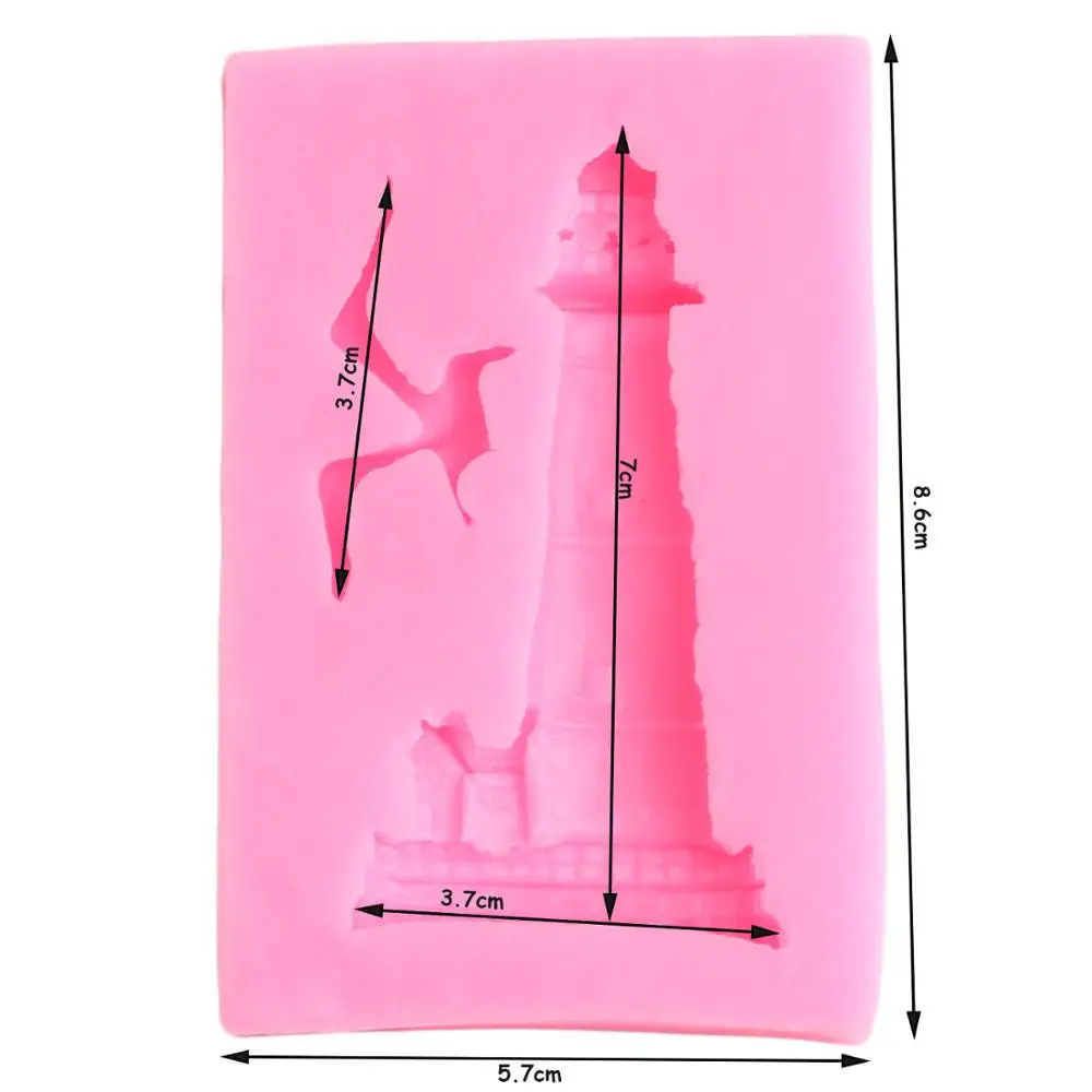 Lighthouse Seagull Silicone Mold Bird Cupcake Topper Fondant Cake Decorating Tools Cookie Candy Clay Chocolate Gumpaste Moulds