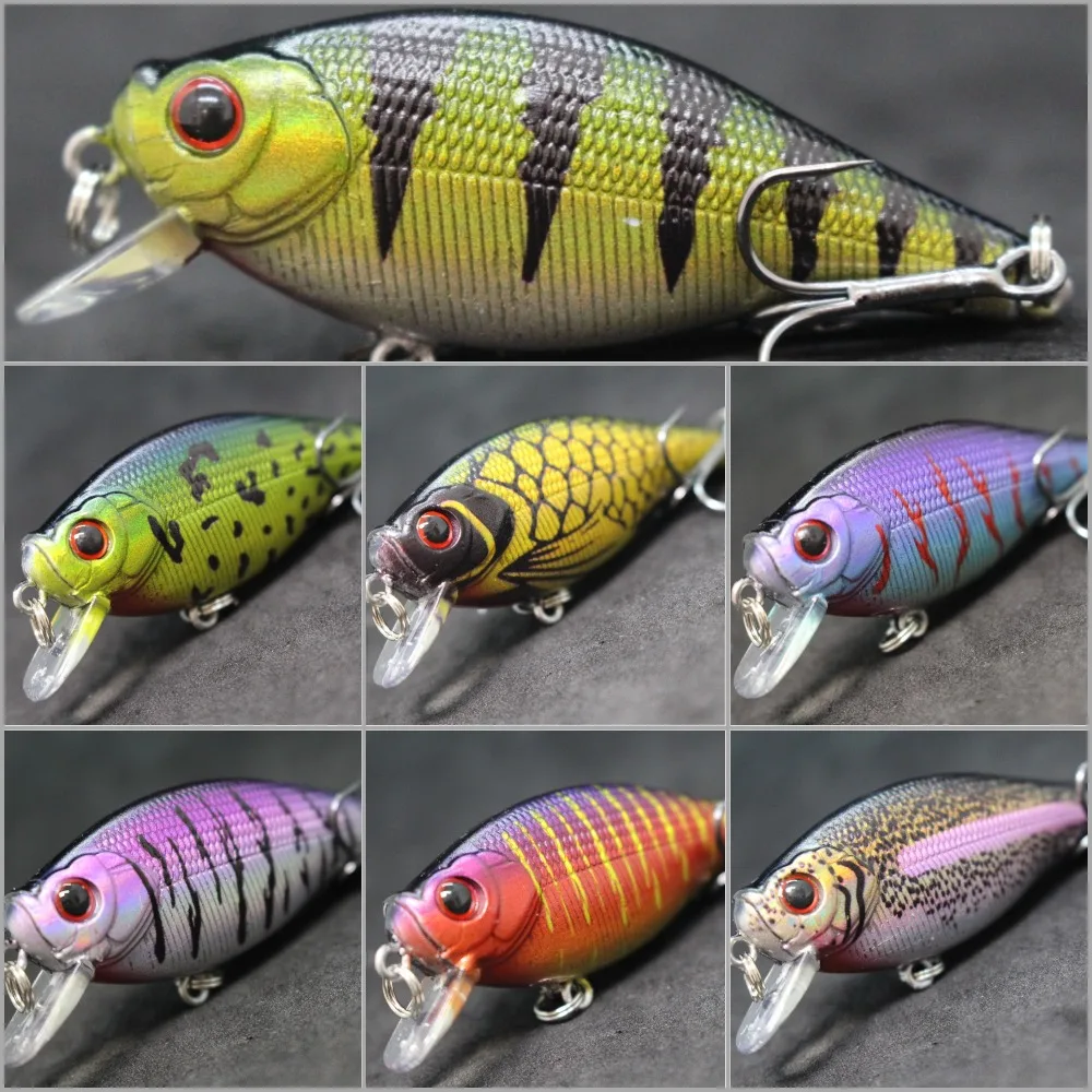 wLure Crankbait Fishing Lure 6.5cm 7.4g Flat Body Wide Wobbler Musky Bait Floating Tank Tested Hard Bait Variant Colors C547