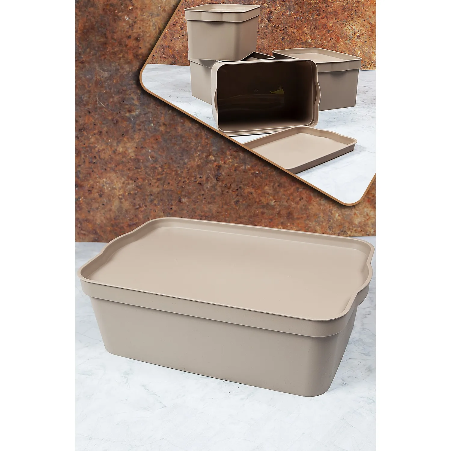 5 pieces Vip Gross Storage Box Set Cream 592-595 PICNIC AREA KITCHEN AREA storage Box Storage Container Practical