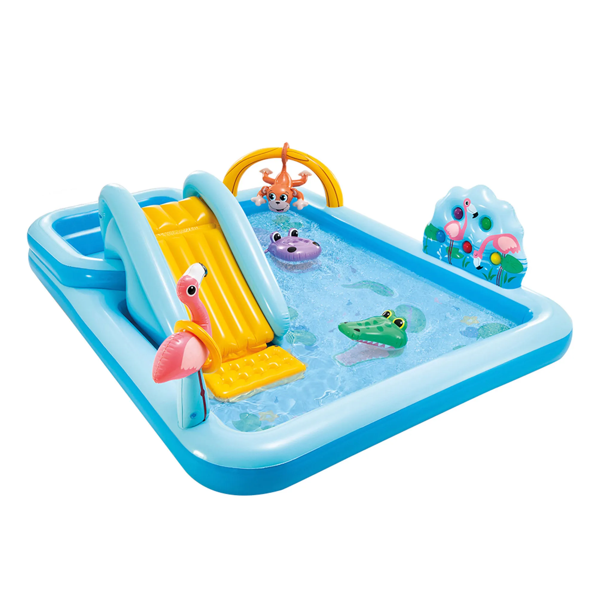 Water Games Center jungle adventures, pool bouncers, pool toys, beach toys, outdoor games, children's pool, inflatable pool, pool games, swimming pools with slide, INTEX pools