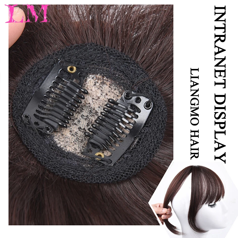 LM Black/Light Brown Clip In Hair Bangs Hairpiece Accessories Synthetic Fake Bangs Clip In Hair Extensions Clip In Hair Pieces