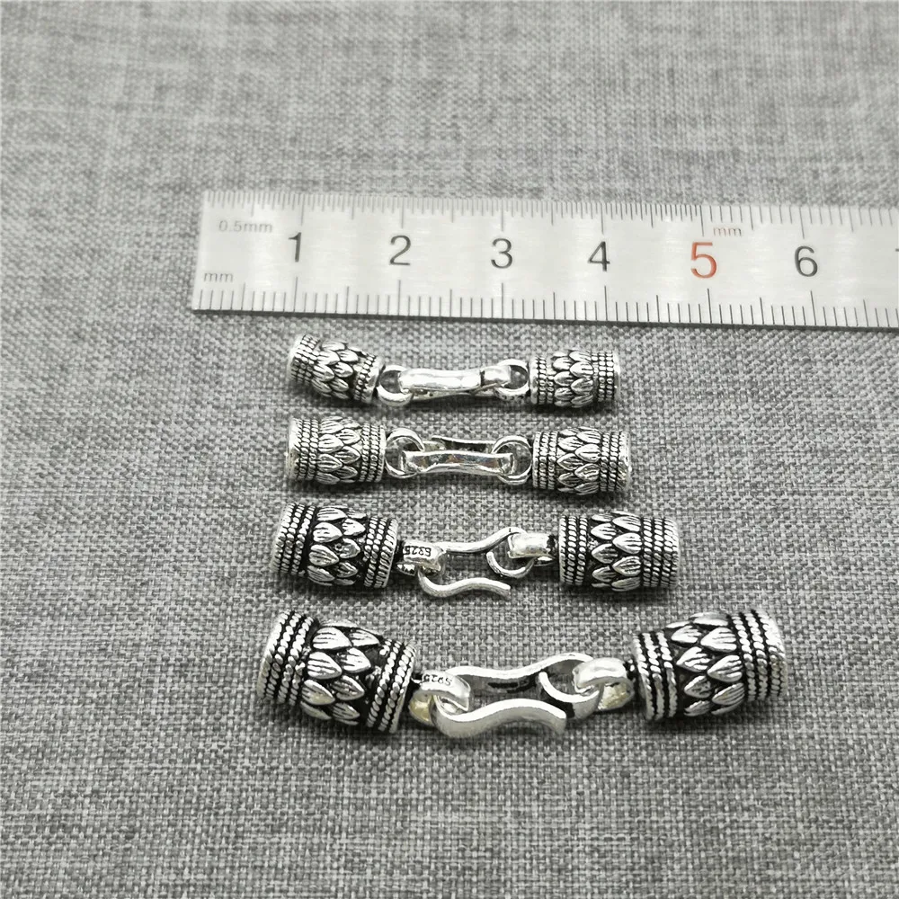 925 Sterling Silver Bunga Teratai Kabel End Cap UNTUK Yoga Gelang Tali Kulit