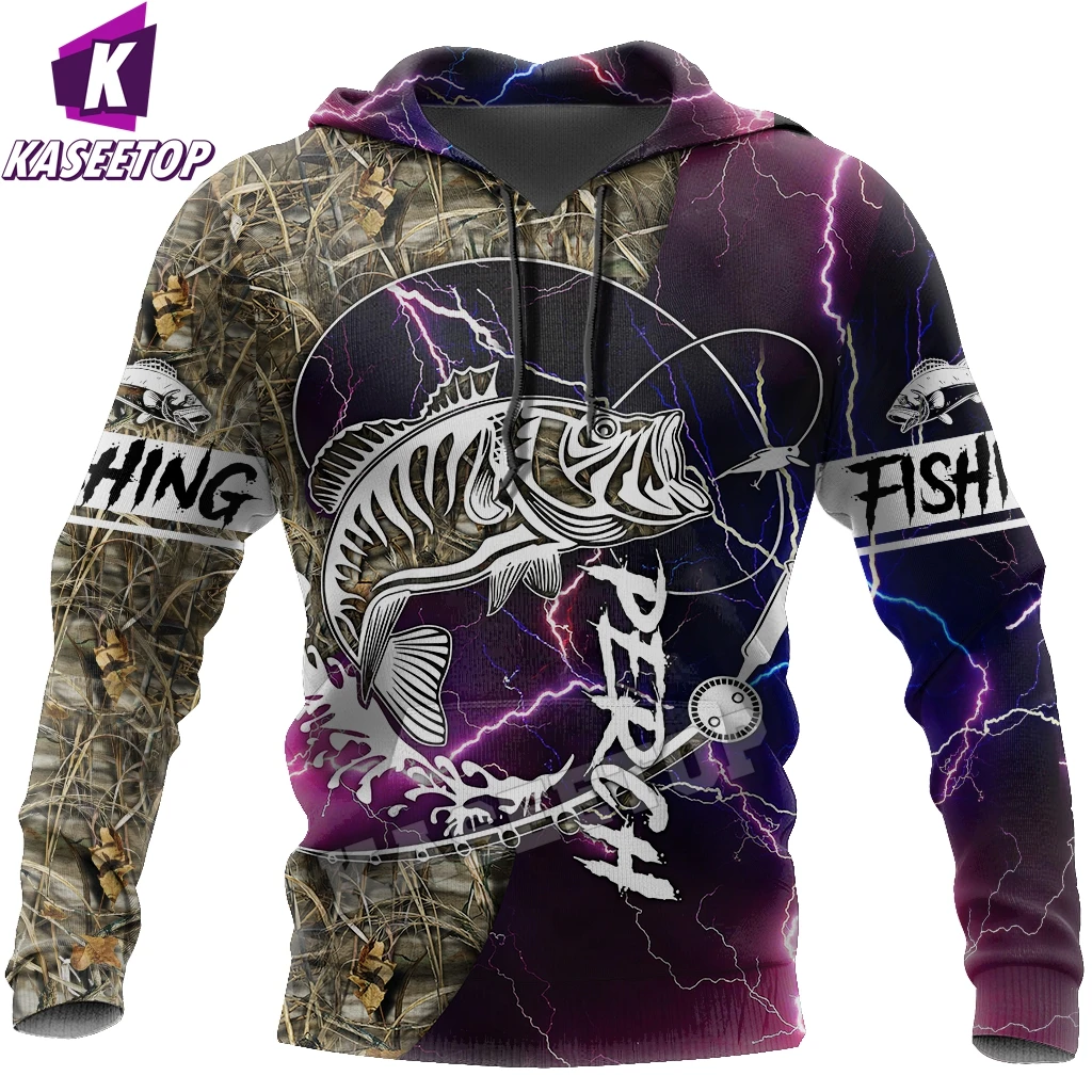 Bass Perch Fishing Huk Up 3D All Printing On skin Art Harajuku Casual Tracksuit Hoodie/Sweatshirt/Jacket/Mens Womens Zip Hoodies