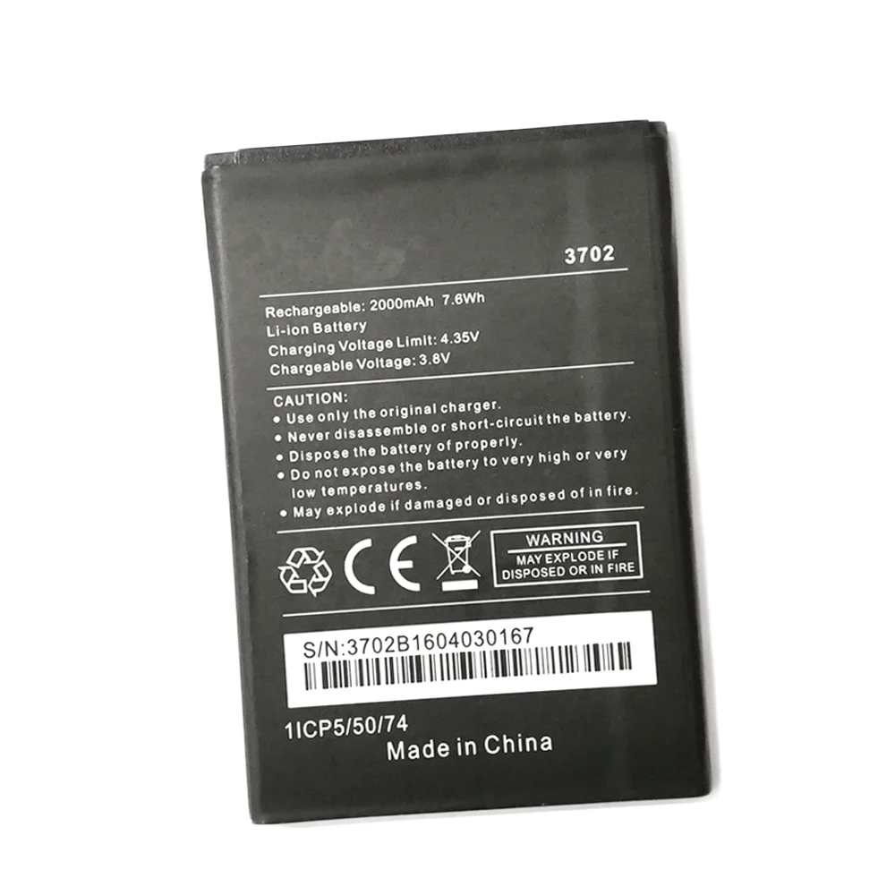 

2000mAh 3702 Replacement Battery Bateria Batterie For Wiko 3702 Jerry Mobile Phone Batteries