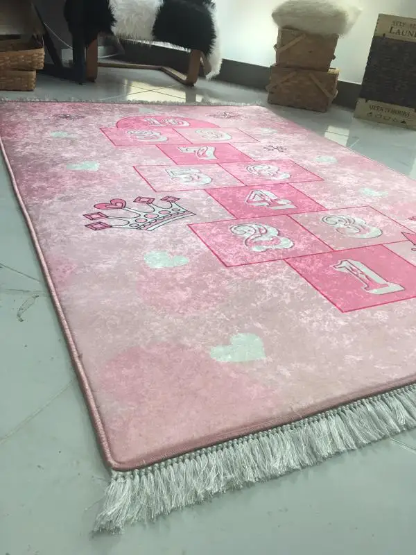 Decorative Oriental Ornament Floor Non Slip Table Blanket Soft Door Mat Nursery Carpet for Living Room Home Indoor Runner