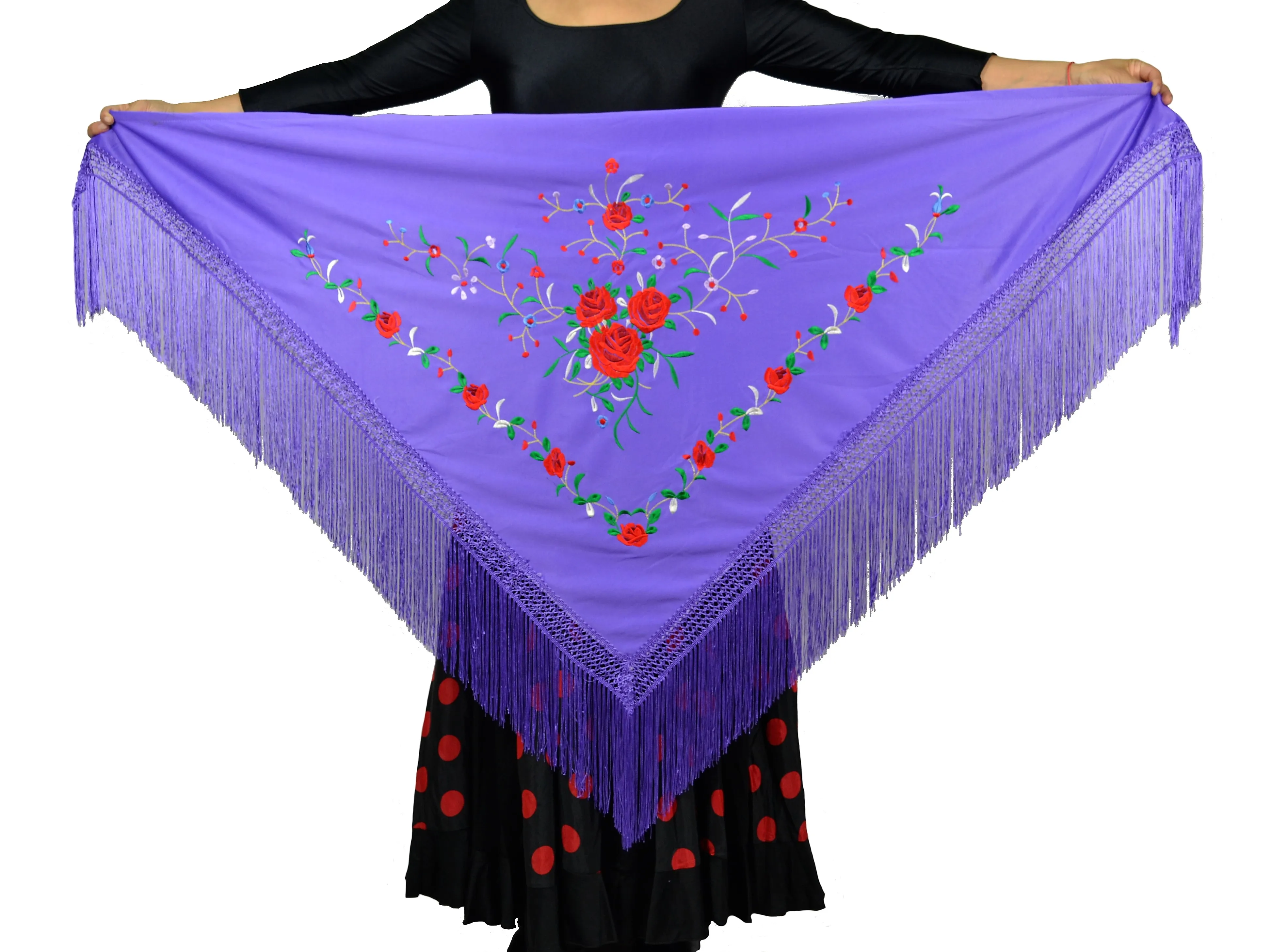 Manila medium, triangular flamenco or sevillanas shawl (150X75cm)