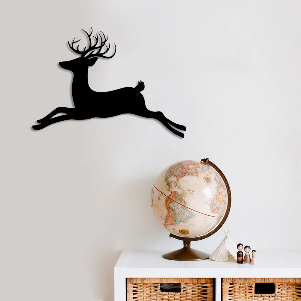 Christmas Decoration Baby Running Deer Wall Room Home Accessory Wooden Table 50x36cm