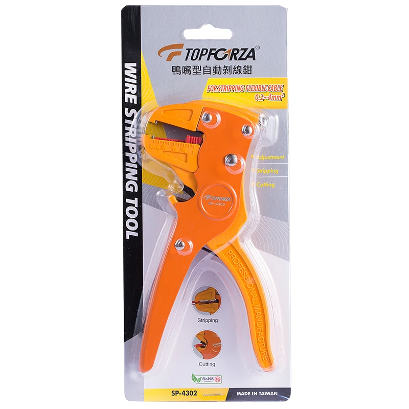 TOPFORZA ตัดคีมปรับอัตโนมัติด้วยตนเองลวด Strippers สายตัดเครื่องมือ