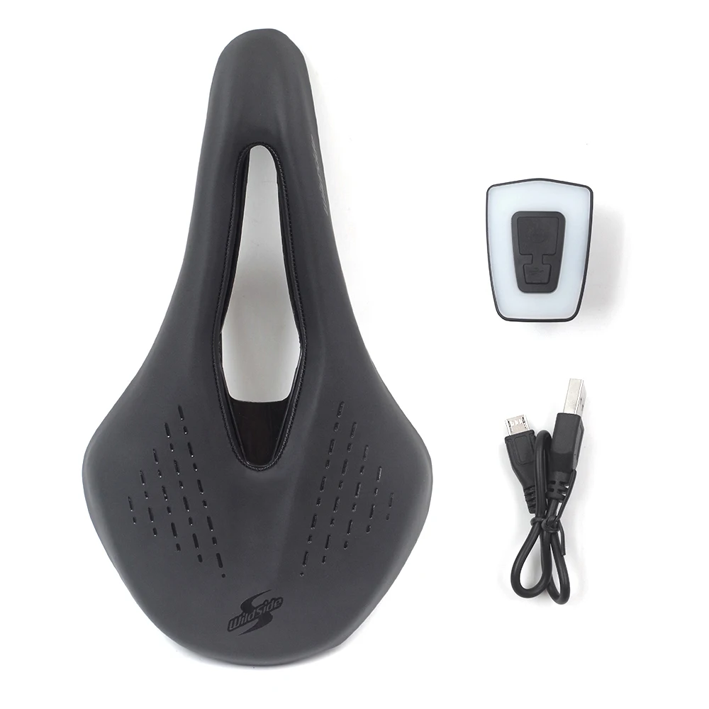 WILDSIDE TT Triathlon Bicycle Saddles with Chargeable Tail Light Men Women for Soft Road Racing Bike Seat Cushion Bicycle Parts