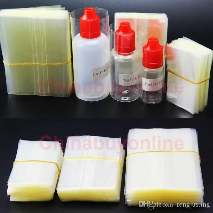 

Clear PVC Heat Shrink Wrap Film for 5ML E-liquid dropper Bottles heat shrink wrap seals e-juice bottle slee