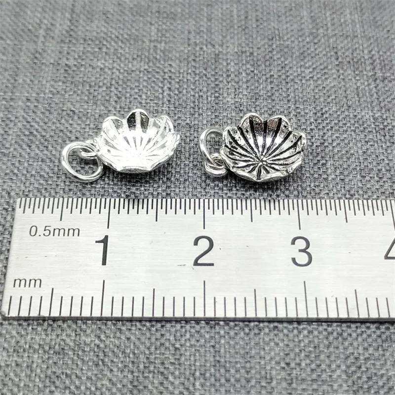 6pcs of 925 Sterling Silver Lotus Flower Charms for Yoga Meditation Bracelet Necklace