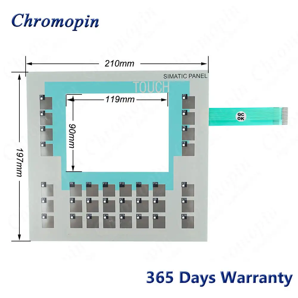 Imagem -02 - Tela Touch Digitalizadora para 6av6 Opop177 b Painel Touch para Opop177 com Comutador com Teclado de Membrana