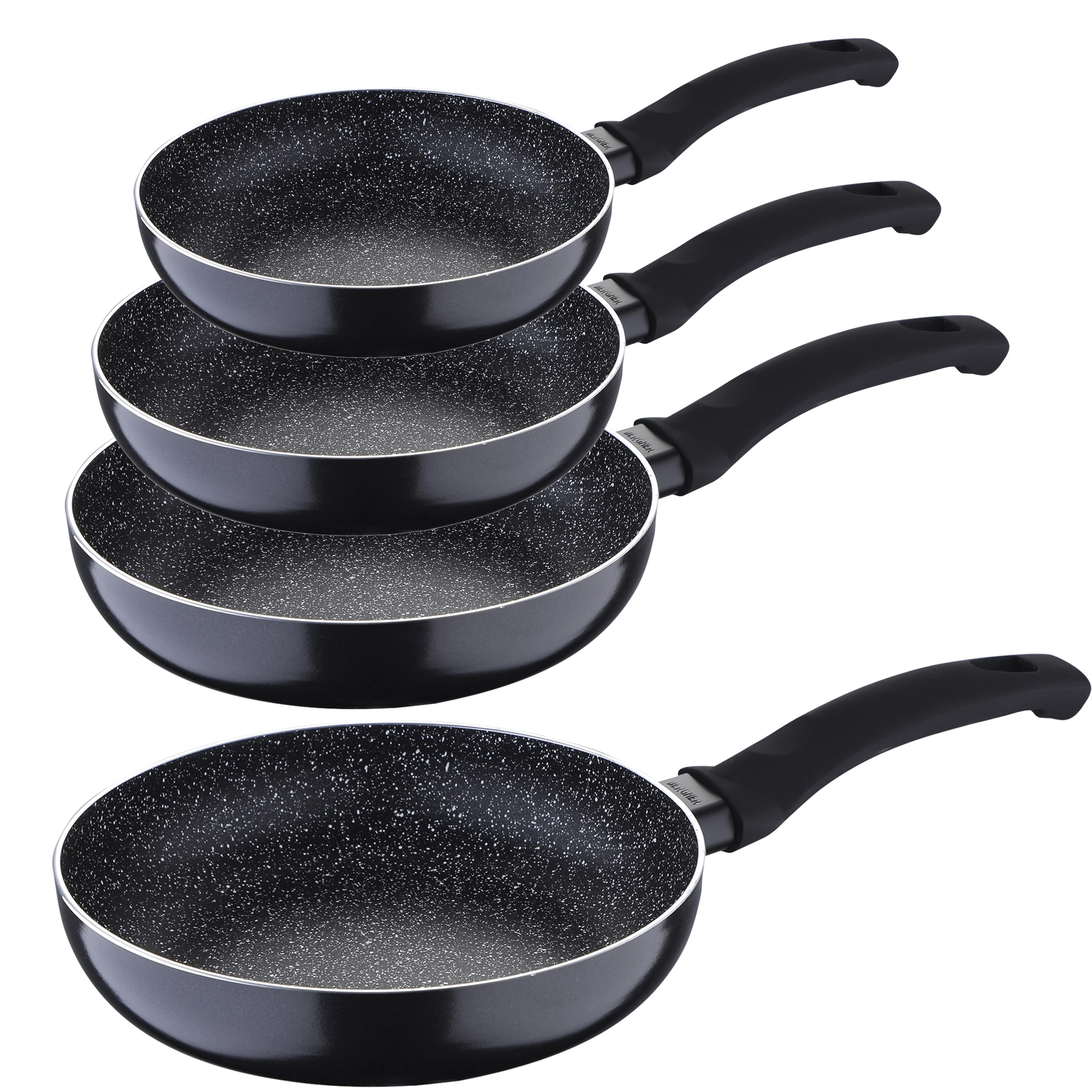 Set of 3 or 4 pans in pressed aluminum SAN IGNACIO coleccion Bellini Black